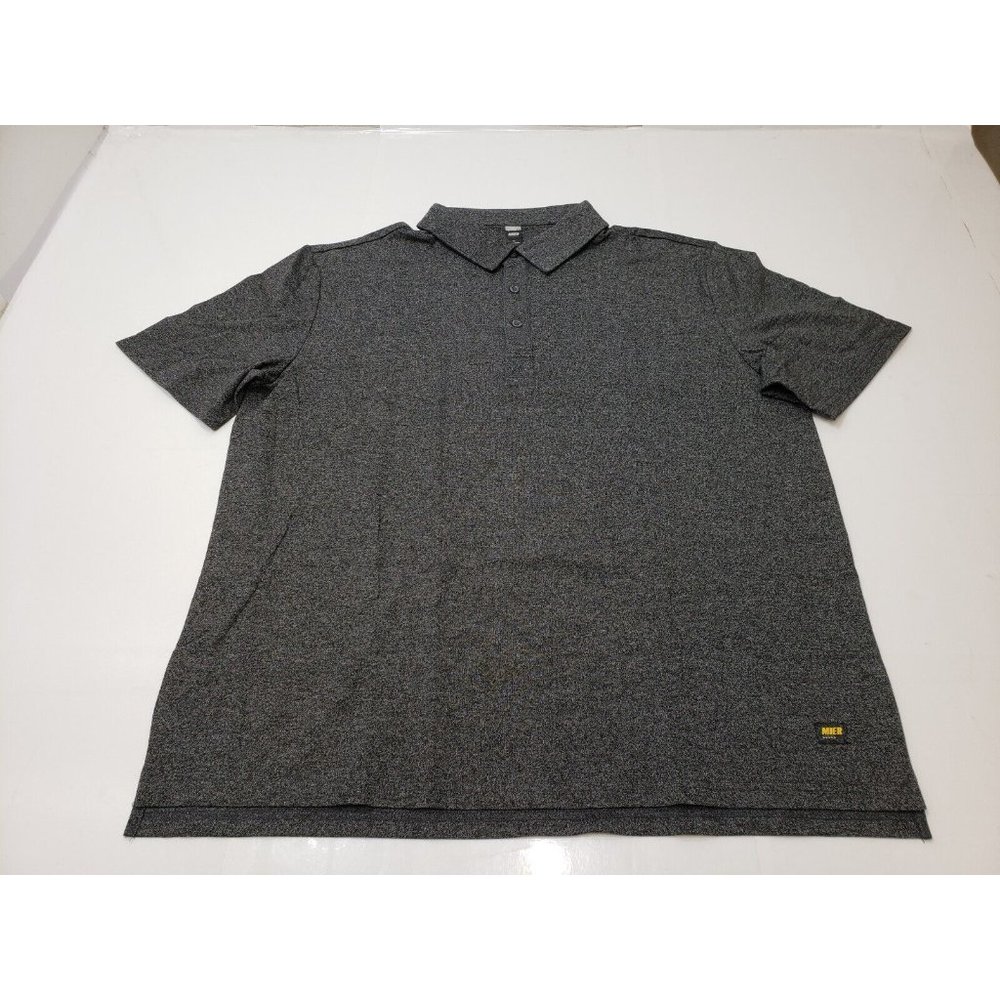 MIER Mens Shirt Golf Polo Short Sleeve Collared 1/4 Button Grey Size XL NWT